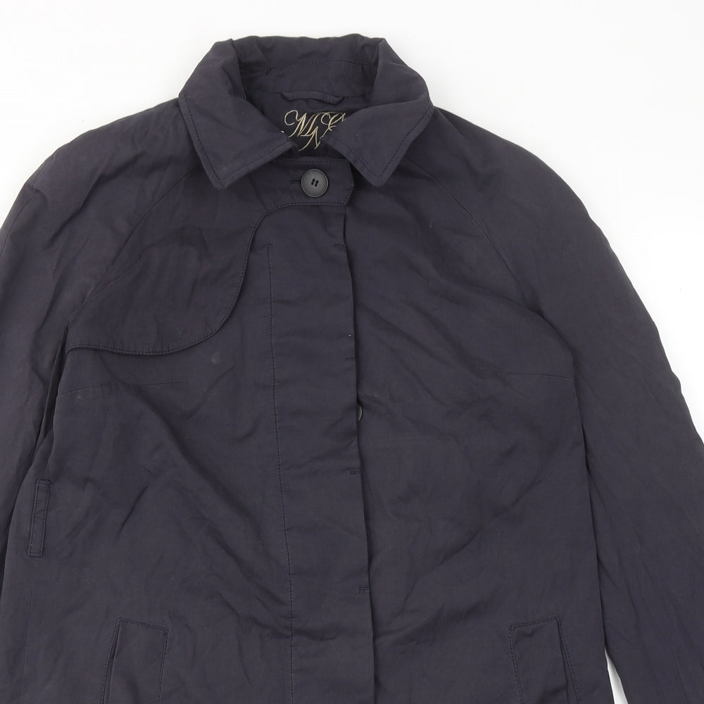 Mango Womens Blue Overcoat Coat Size S Button