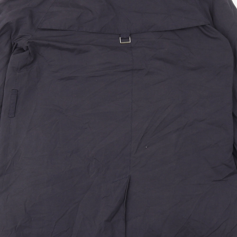 Mango Womens Blue Overcoat Coat Size S Button