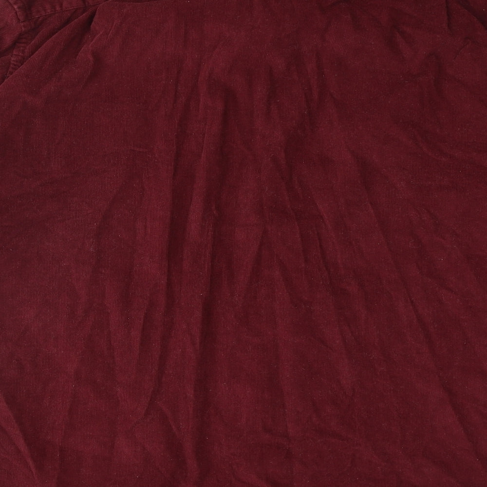 Samuel Windsor Mens Red Cotton Button-Up Size XL Collared Button