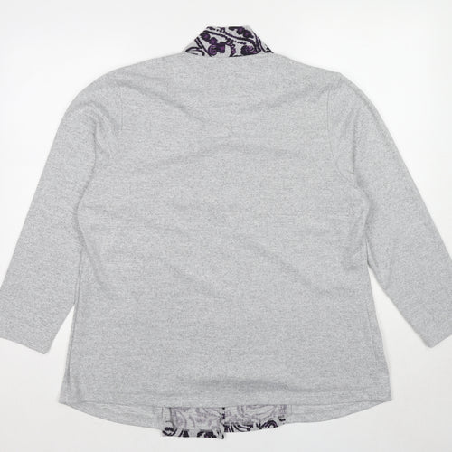 TIGI Womens Grey V-Neck Polyester Pullover Jumper Size 18 - Size 18-20 Cardigan Effect