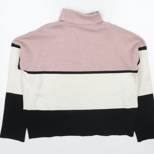 New Look Womens Multicoloured Roll Neck Striped Viscose Pullover Jumper Size M