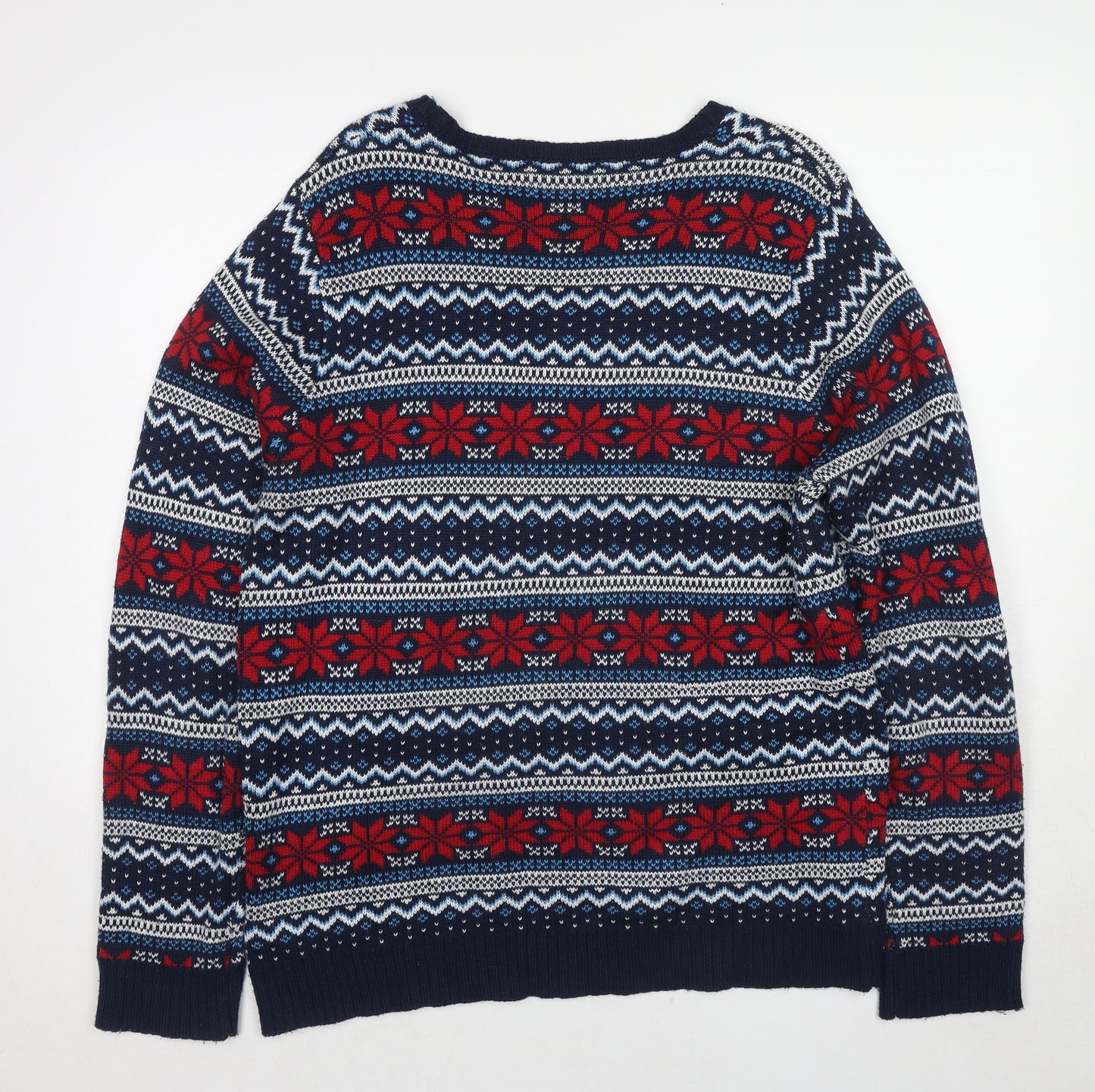 Mountain Mens Multicoloured Round Neck Fair Isle Acrylic Pullover Jumper Size XL Long Sleeve