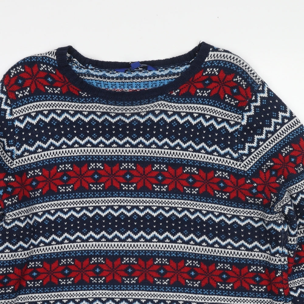 Mountain Mens Multicoloured Round Neck Fair Isle Acrylic Pullover Jumper Size XL Long Sleeve