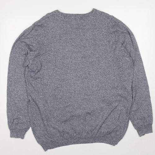 Sandstone & Co. Womens Blue V-Neck Cotton Pullover Jumper Size XL