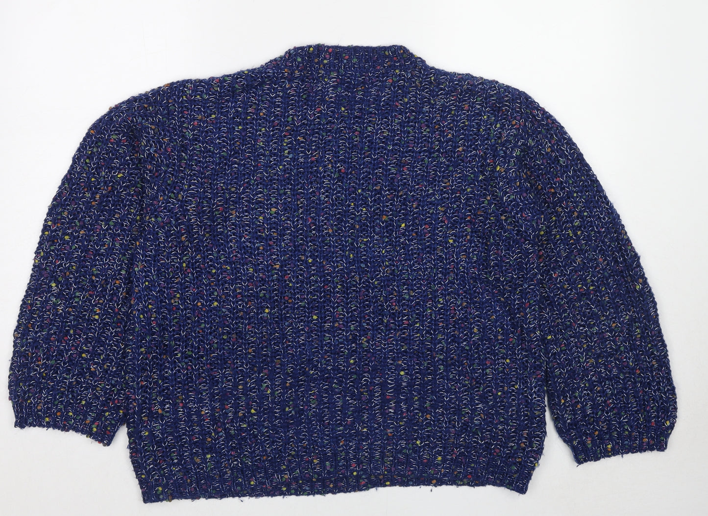 Apricot Womens Blue Round Neck Acrylic Pullover Jumper Size 14