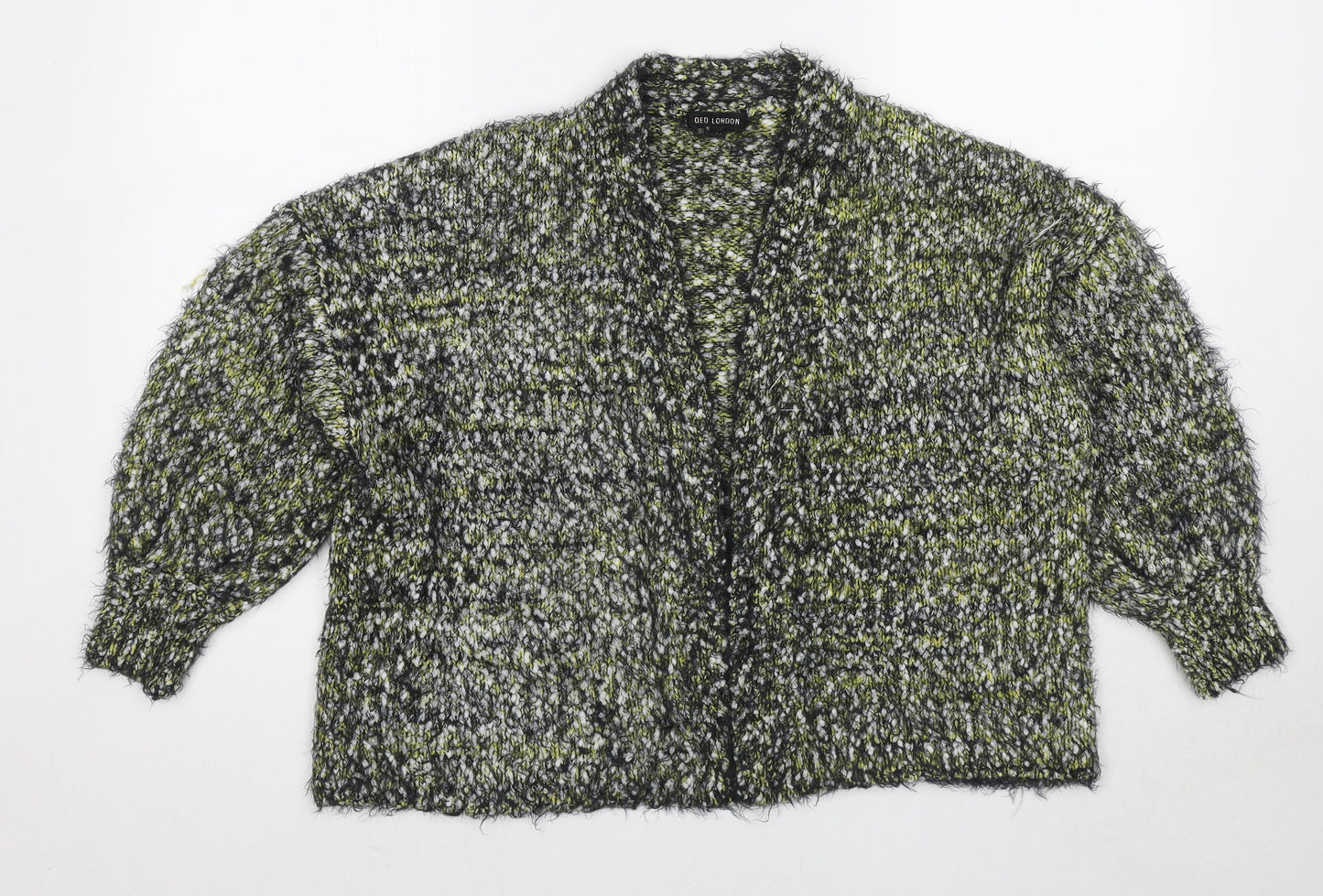 QED London Womens Black V-Neck Polyester Cardigan Jumper Size S - Size S-M