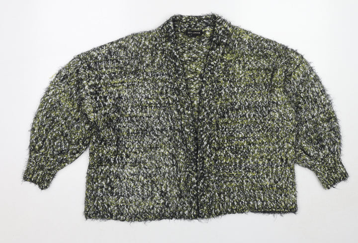 QED London Womens Black V-Neck Polyester Cardigan Jumper Size S - Size S-M