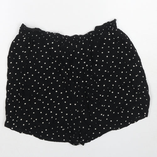 NEXT Womens Black Polka Dot Viscose Culotte Shorts Size 14 Regular Pull On