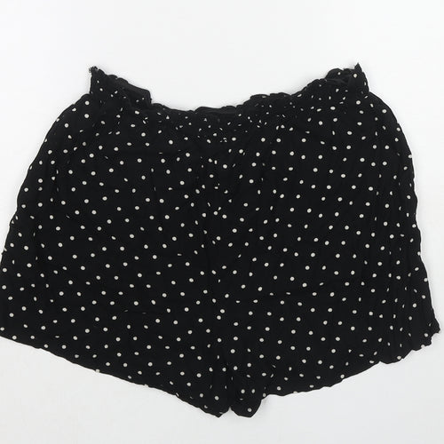 NEXT Womens Black Polka Dot Viscose Culotte Shorts Size 14 Regular Pull On