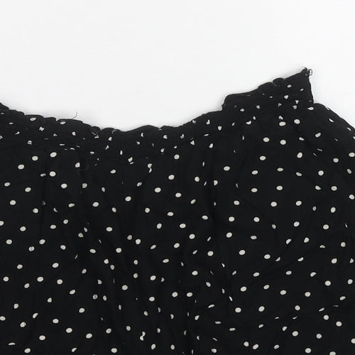 NEXT Womens Black Polka Dot Viscose Culotte Shorts Size 14 Regular Pull On