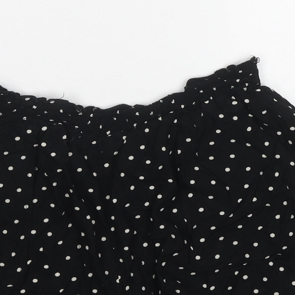 NEXT Womens Black Polka Dot Viscose Culotte Shorts Size 14 Regular Pull On
