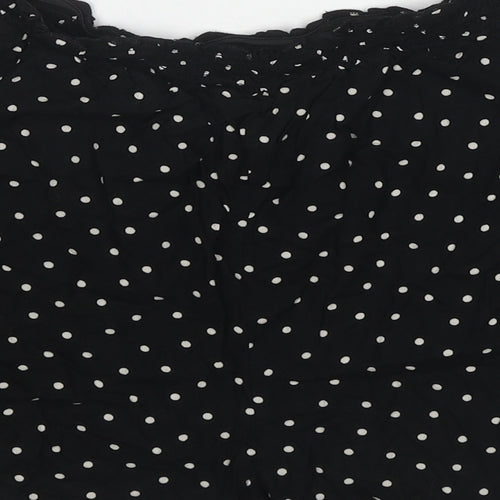 NEXT Womens Black Polka Dot Viscose Culotte Shorts Size 14 Regular Pull On