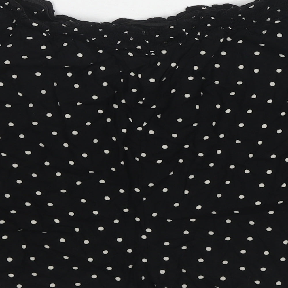 NEXT Womens Black Polka Dot Viscose Culotte Shorts Size 14 Regular Pull On