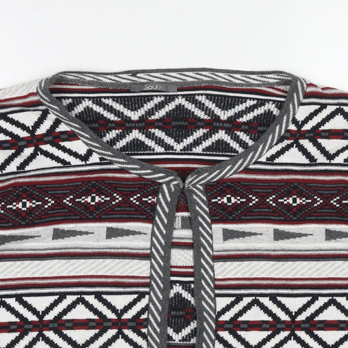 South Womens Multicoloured Round Neck Geometric Cotton Cardigan Jumper Size 22