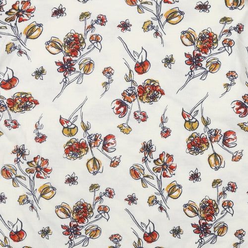 EWM Womens Ivory Round Neck Floral Acrylic Pullover Jumper Size 18 - Size 18-20
