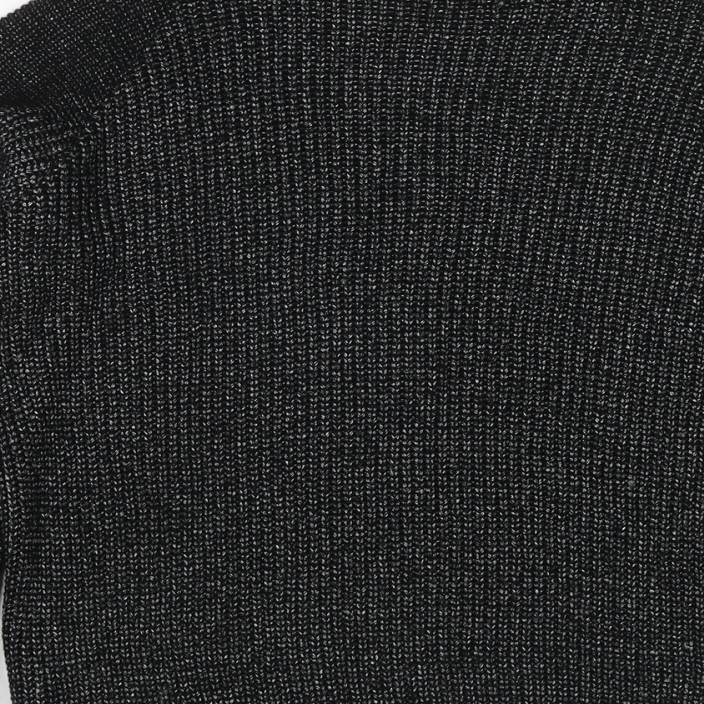 NEXT Womens Black Round Neck Acrylic Full Zip Jumper Size 16