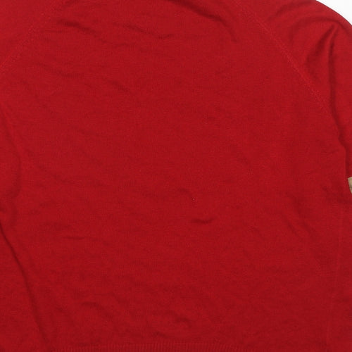 NEXT Mens Red High Neck Polyester Pullover Jumper Size S Long Sleeve
