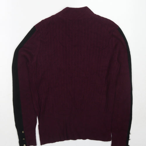 Marks and Spencer Womens Purple Round Neck Viscose Pullover Jumper Size 14