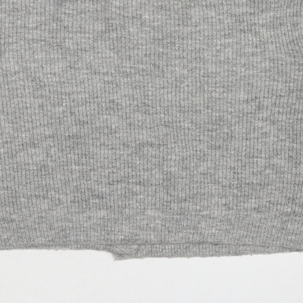 H&M Womens Grey V-Neck Polyester Cardigan Jumper Size XL