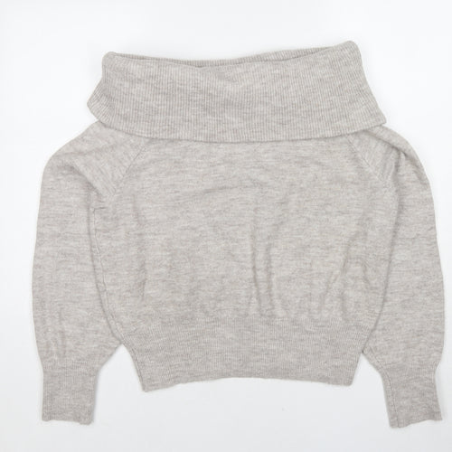 H&M Womens Beige Roll Neck Polyester Pullover Jumper Size S
