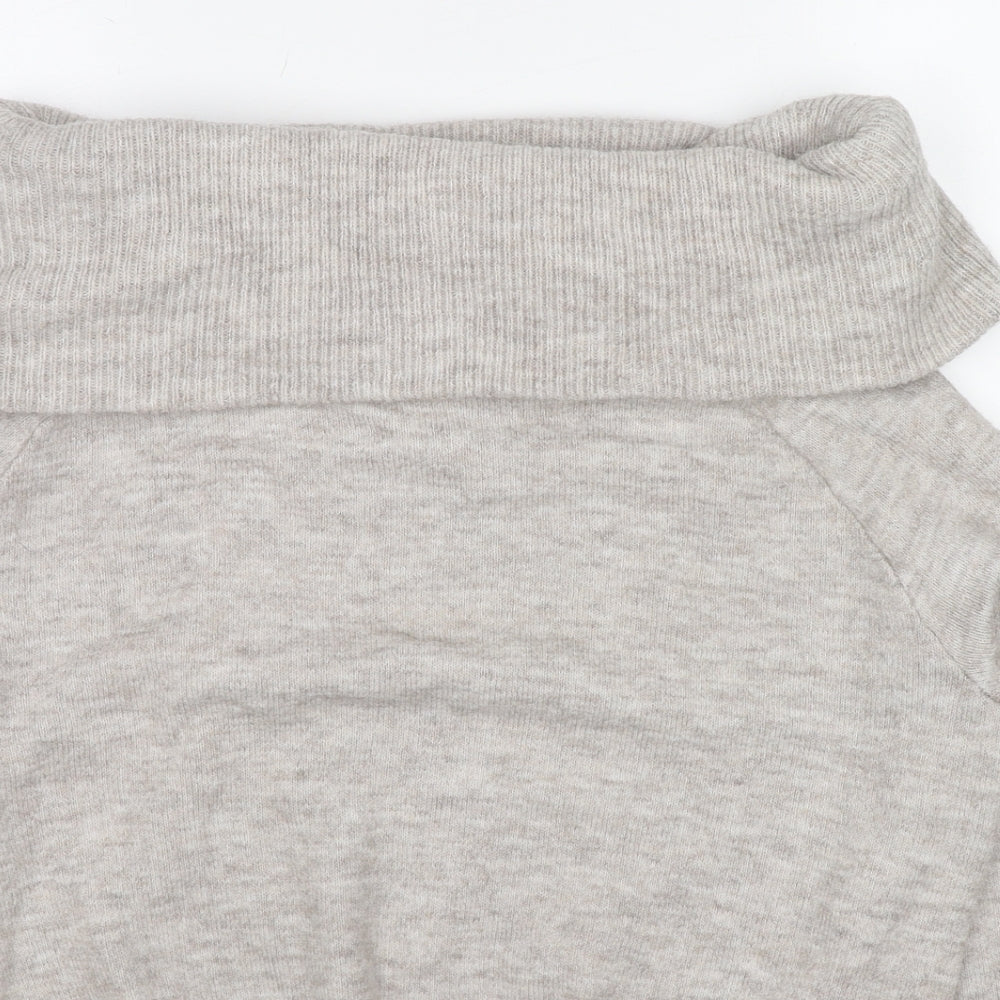 H&M Womens Beige Roll Neck Polyester Pullover Jumper Size S