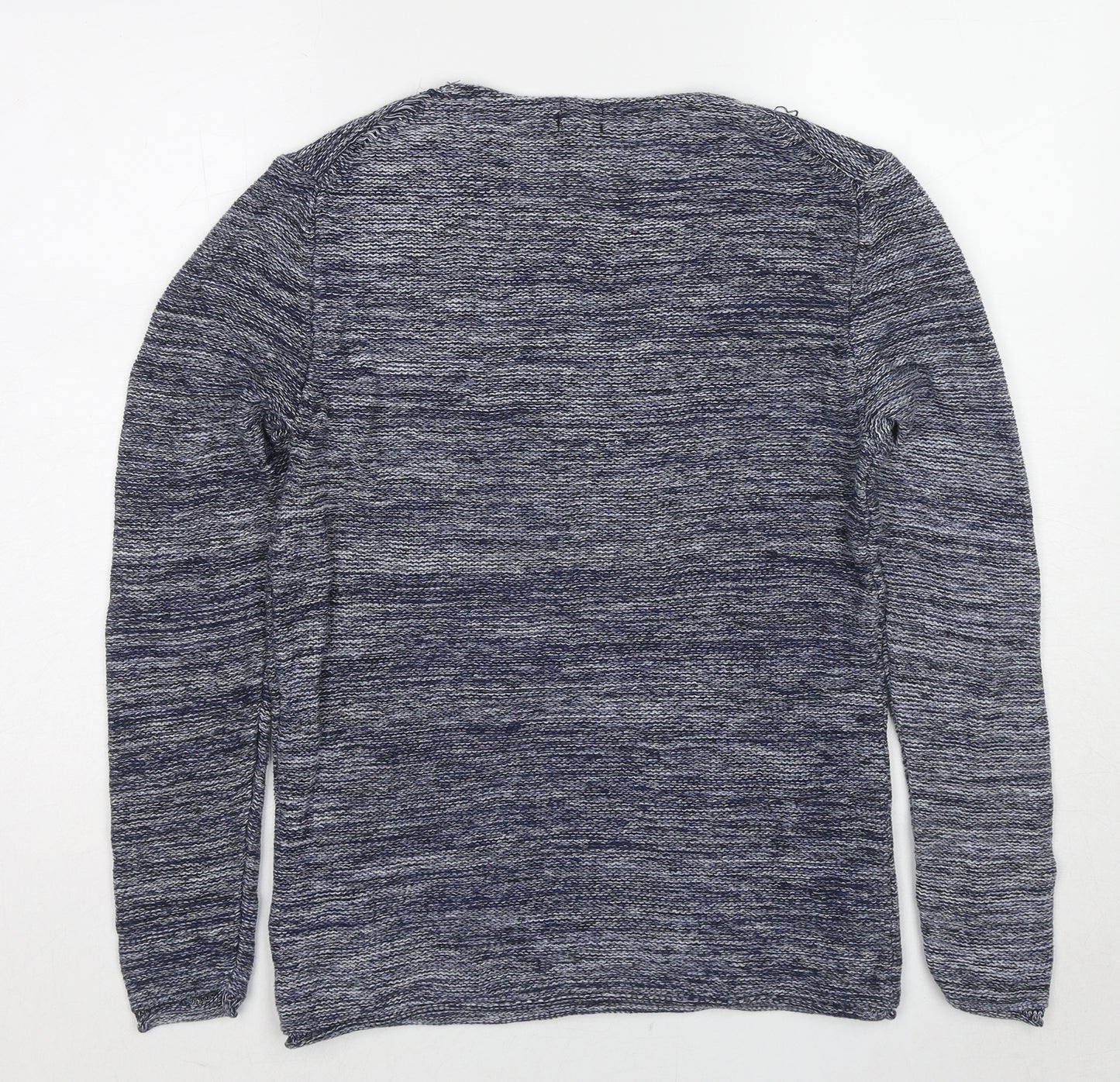 H&M Womens Blue Round Neck Cotton Pullover Jumper Size M