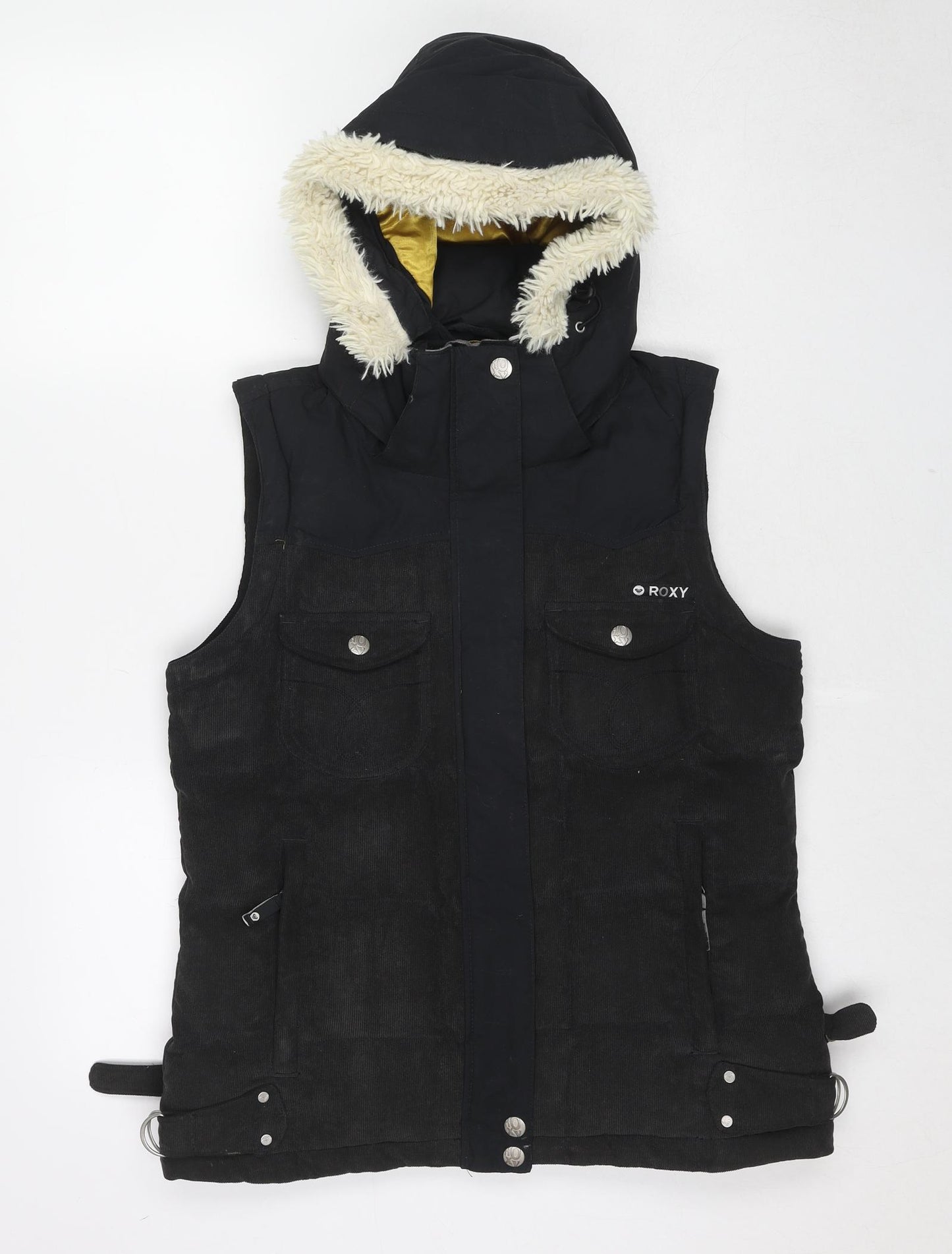 ROXY Womens Black Gilet Jacket Size M Zip