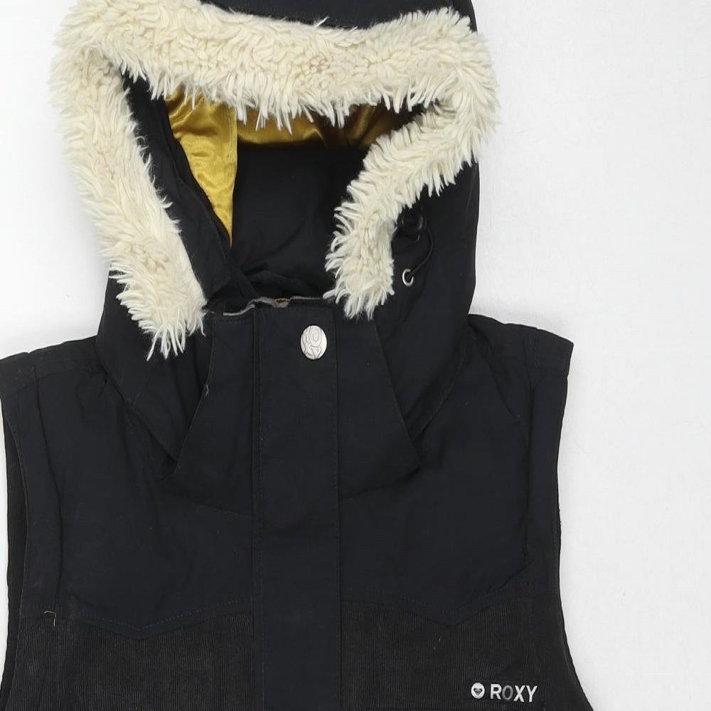 ROXY Womens Black Gilet Jacket Size M Zip