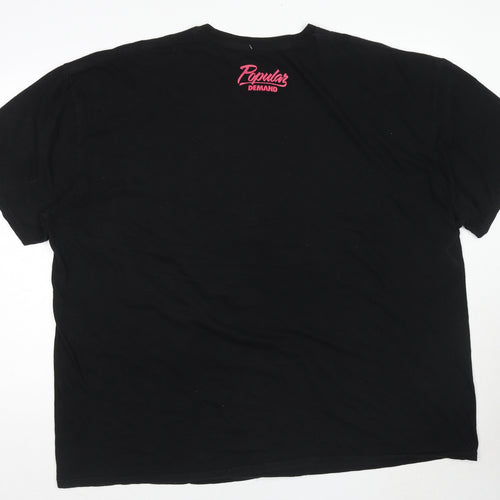 Popular Demand Mens Black Cotton T-Shirt Size 3XL Round Neck