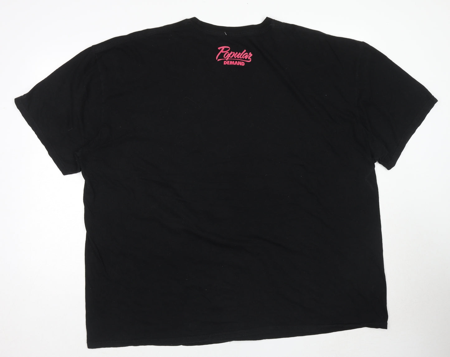 Popular Demand Mens Black Cotton T-Shirt Size 3XL Round Neck