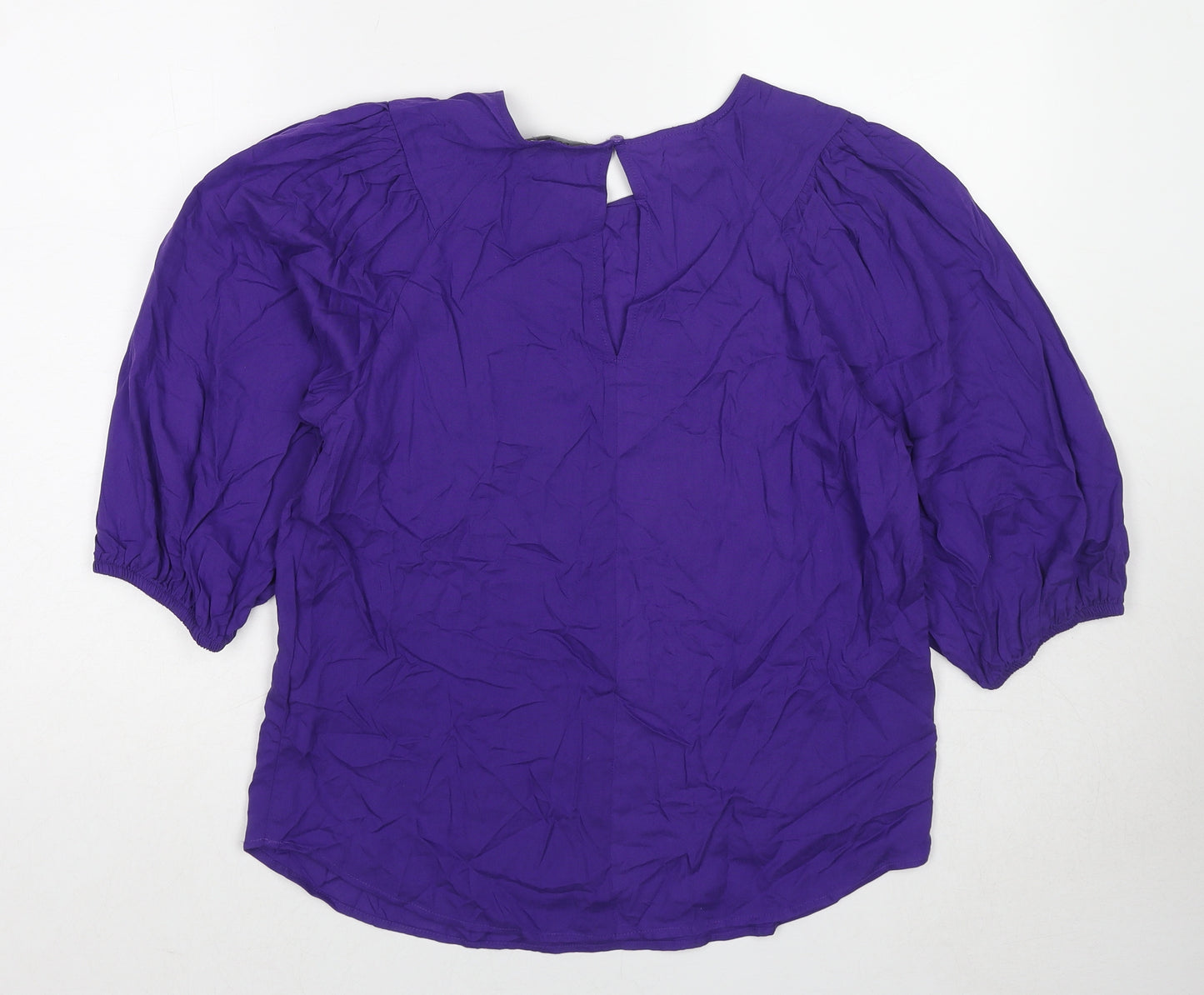 NEXT Womens Purple Viscose Basic Blouse Size 10 Boat Neck
