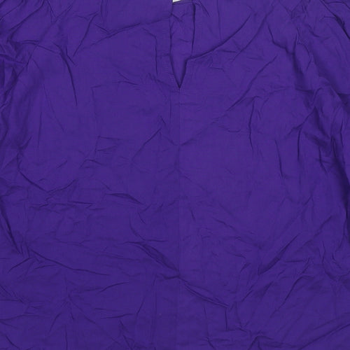 NEXT Womens Purple Viscose Basic Blouse Size 10 Boat Neck