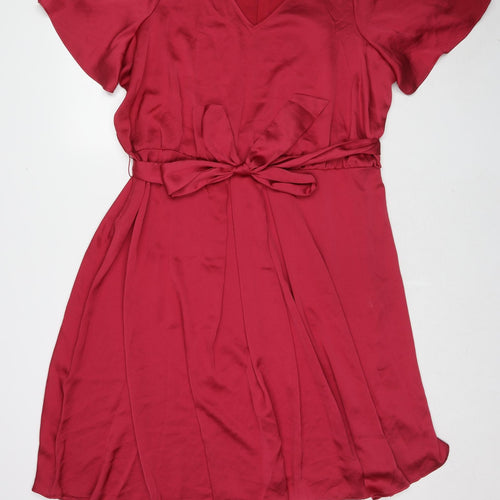 Marks and Spencer Womens Pink Polyester Trapeze & Swing Size 24 V-Neck Pullover