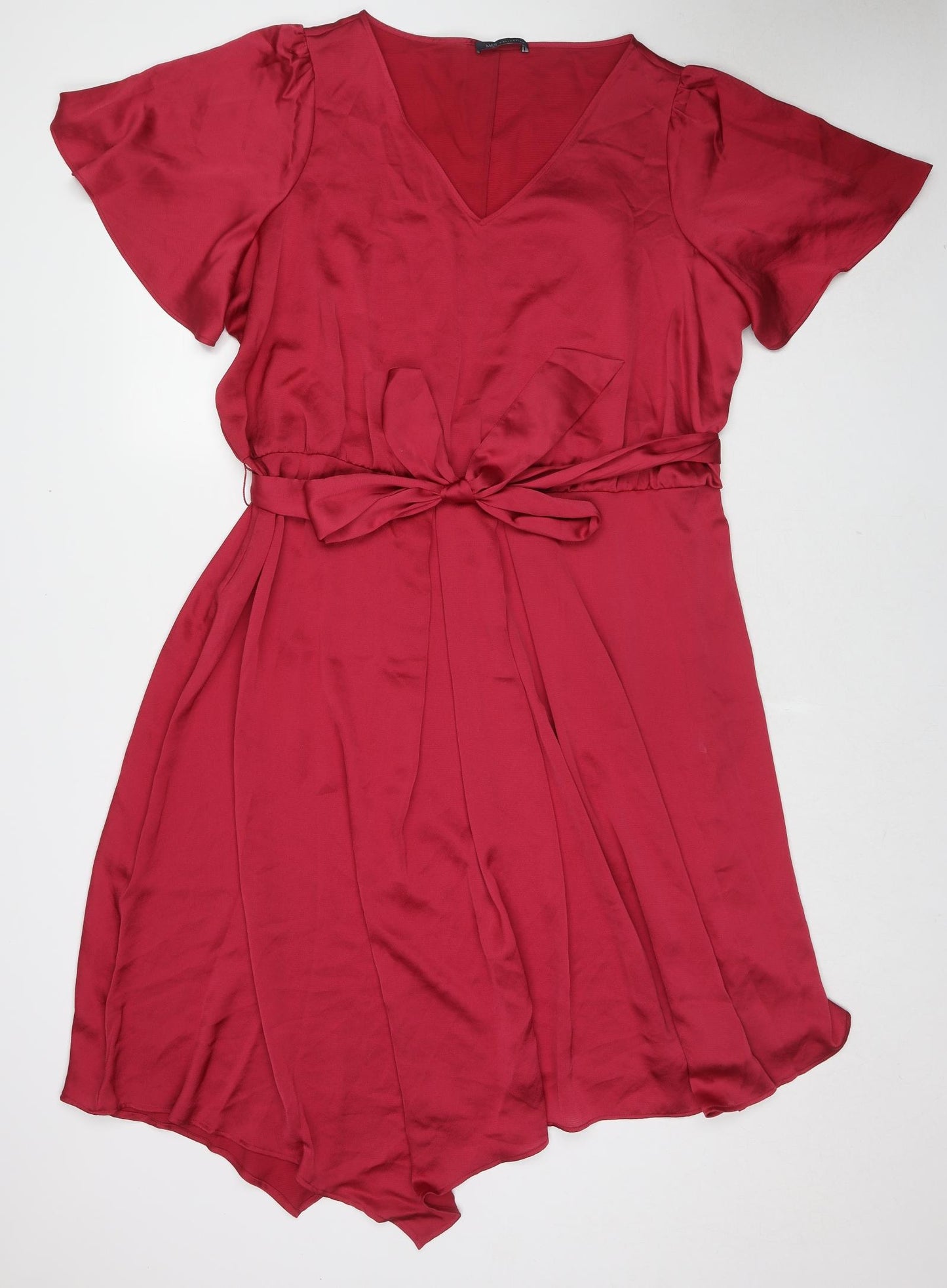 Marks and Spencer Womens Pink Polyester Trapeze & Swing Size 24 V-Neck Pullover
