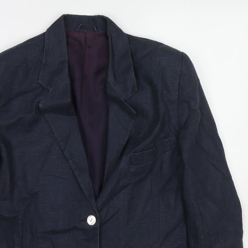 Racing Green Womens Blue Jacket Blazer Size 10 Button