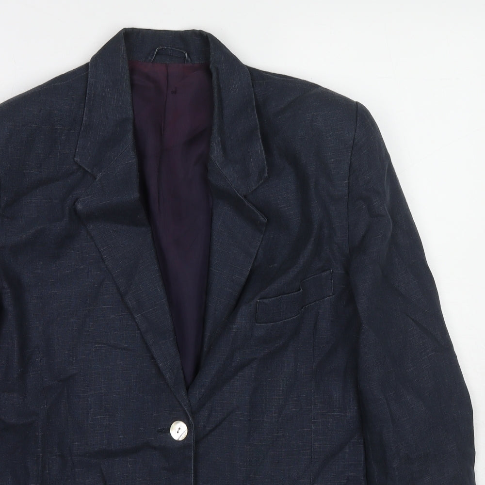 Racing Green Womens Blue Jacket Blazer Size 10 Button