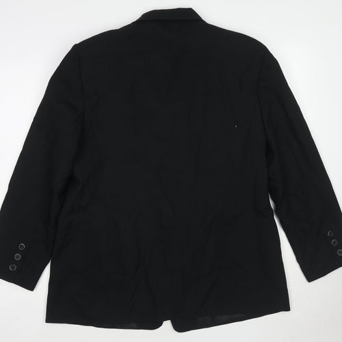 C&A Womens Black Polyester Jacket Blazer Size 18 Button