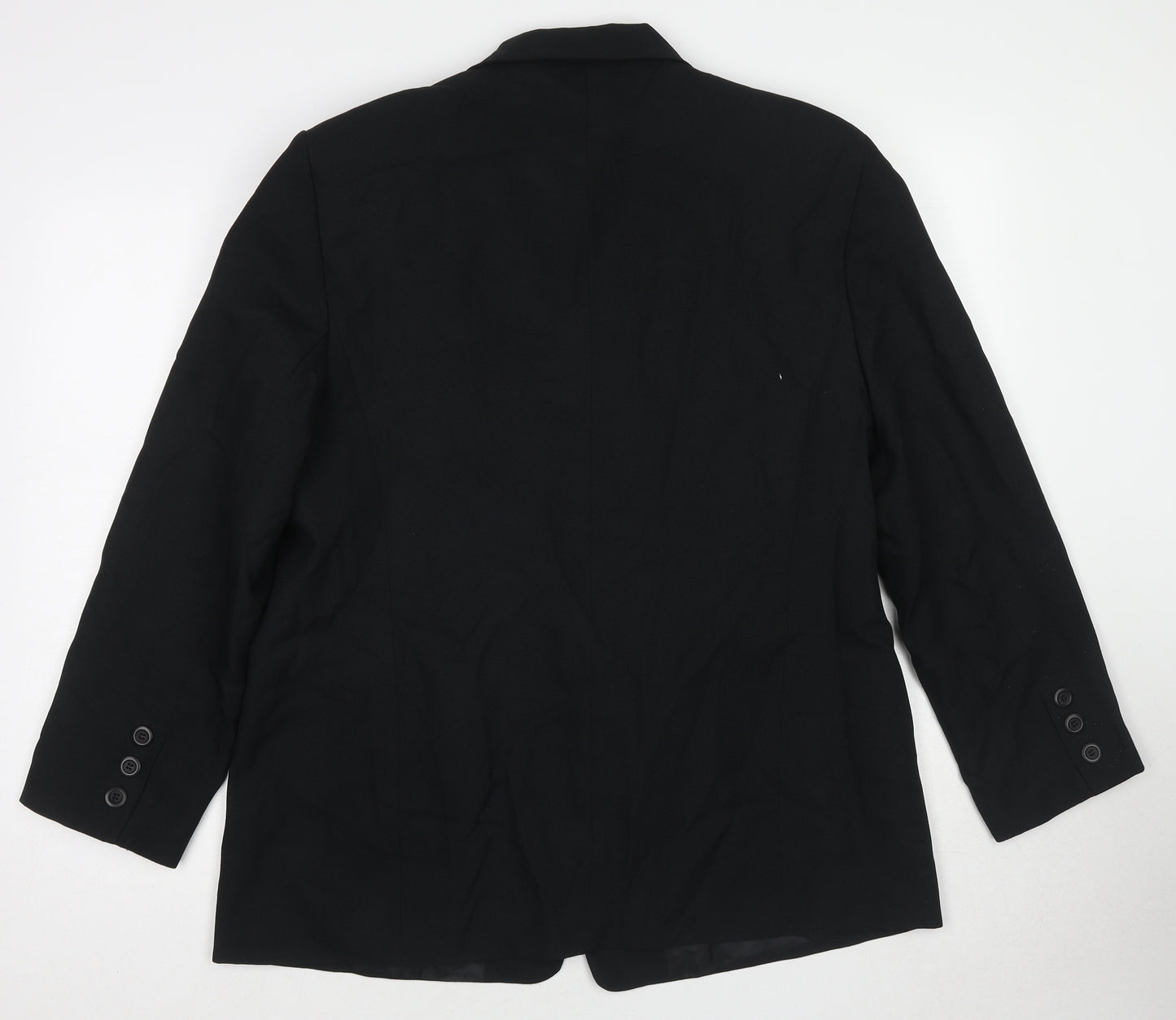 C&A Womens Black Polyester Jacket Blazer Size 18 Button