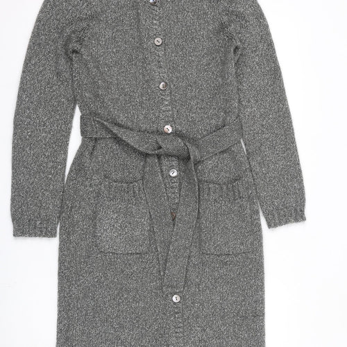Precis Womens Grey Collared Acrylic Cardigan Jumper Size S