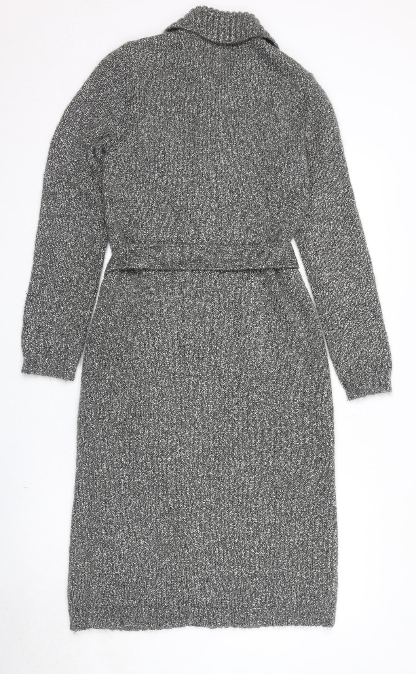 Precis Womens Grey Collared Acrylic Cardigan Jumper Size S