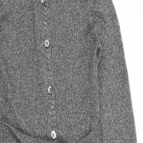 Precis Womens Grey Collared Acrylic Cardigan Jumper Size S