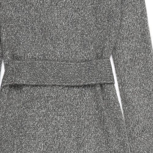 Precis Womens Grey Collared Acrylic Cardigan Jumper Size S