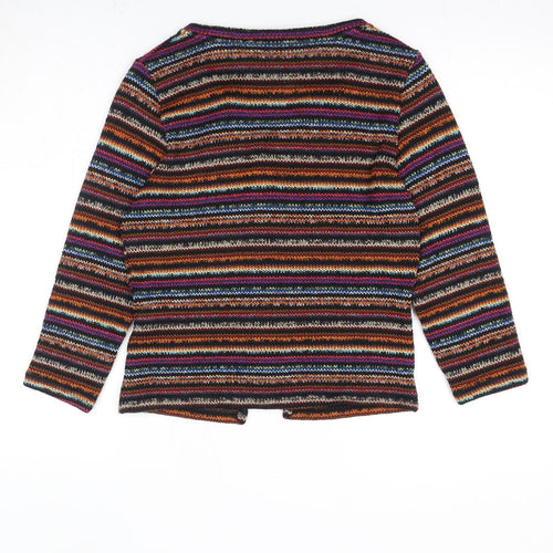 Per Una Womens Multicoloured V-Neck Striped Acrylic Cardigan Jumper Size 10