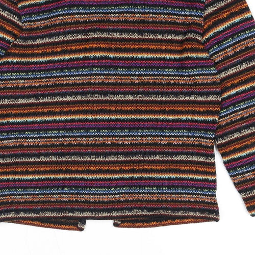 Per Una Womens Multicoloured V-Neck Striped Acrylic Cardigan Jumper Size 10