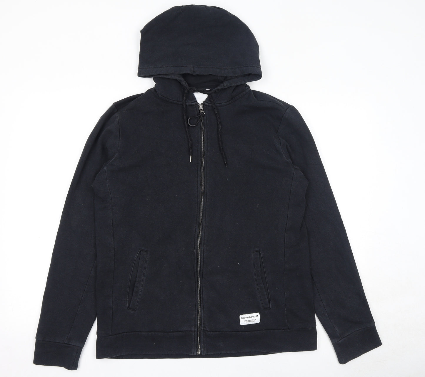 Bjorn Borg Mens Black Polyester Full Zip Hoodie Size M Zip