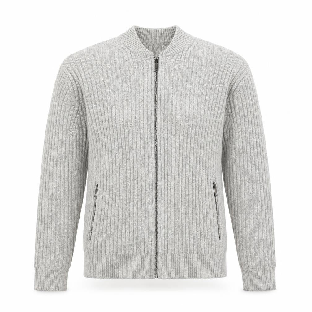 Marks and Spencer Mens Grey Round Neck Polyester Full Zip Jumper Size S Long Sleeve