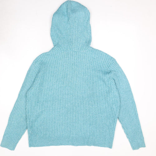 Marks and Spencer Womens Blue Round Neck Polyester Pullover Jumper Size XL