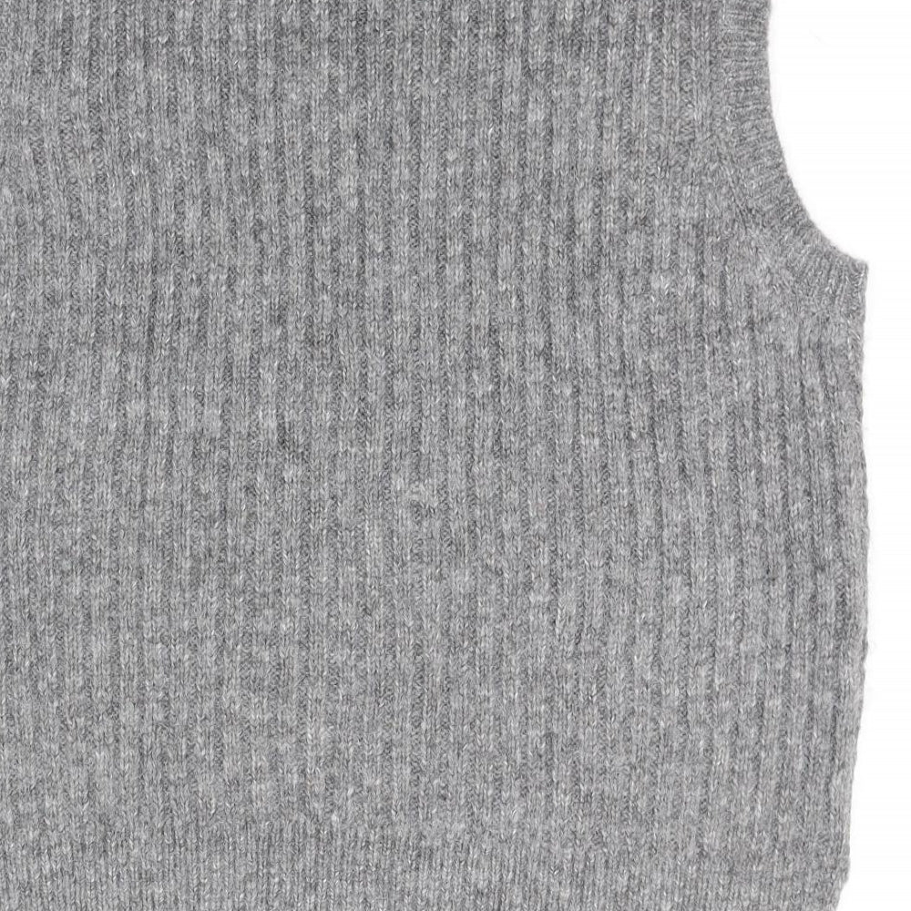 Marks and Spencer Womens Grey Round Neck Polyester Vest Jumper Size M
