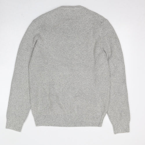 Marks and Spencer Mens Grey Crew Neck Polyamide Pullover Jumper Size M Long Sleeve
