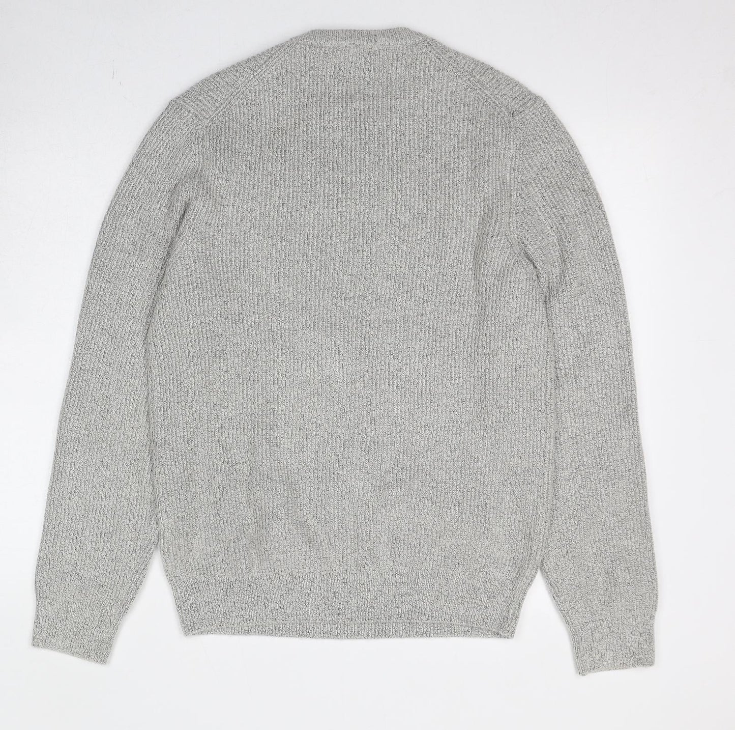 Marks and Spencer Mens Grey Crew Neck Polyamide Pullover Jumper Size M Long Sleeve